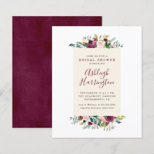 Papier Budget Blush rose & Bourgogne Fête des mariées flo