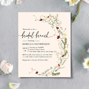 Papier Budget Blush rose Floral Bridal Brunch Invitation