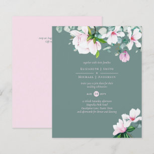Papier BUDGET Blush rose Magnolias Sage Eucalyptus mer