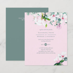 Papier BUDGET Blush rose Magnolias Sage Eucalyptus mer