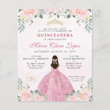 Budget Blush Rose or Floral Princesse Quinceañera