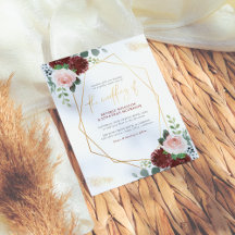 Budget Blush rose & or moderne Mariage géométrique