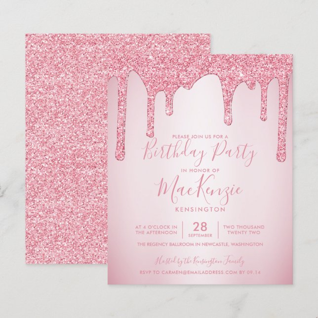 Papier BUDGET Blush rose Parties scintillant Drivers Chaq (Devant / Derrière)