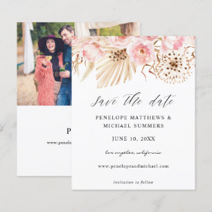 Papier Budget Bohemain rose Floral Enregistrer la date Ph