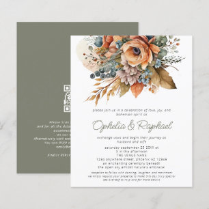 Papier Budget Bohème Fleurs d'Automne Sage Mariage Bohème