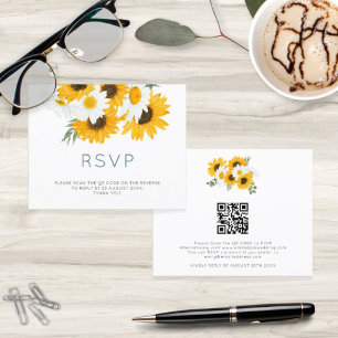 Papier Budget Bohemian Sunflower Mariage QR Code RSVP