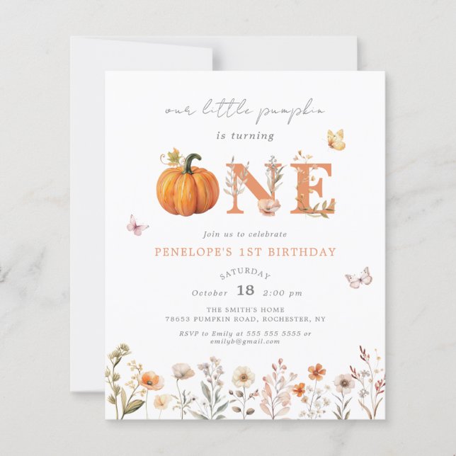 Papier Budget Boho Automne Citrouille Fleur sauvage 1er a (Devant)