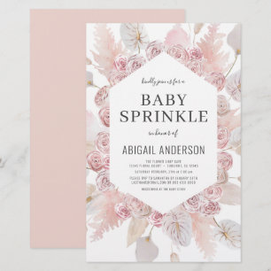 Papier Budget Boho Baby Sprinkt Blush Pink Invitation
