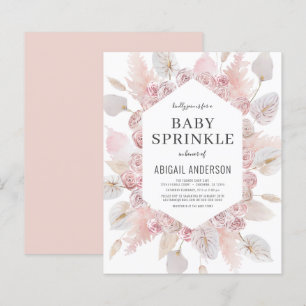 Papier Budget Boho Baby Sprinkt Blush Pink Invitation