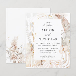 Papier Budget Boho Beach Tropical Beige Floral Mariage