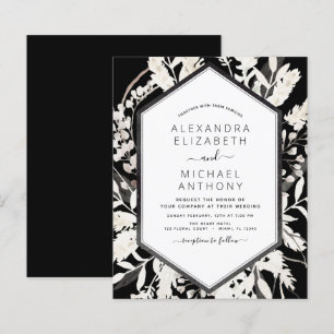 Papier Budget Boho Black Beige Botanique Mariage