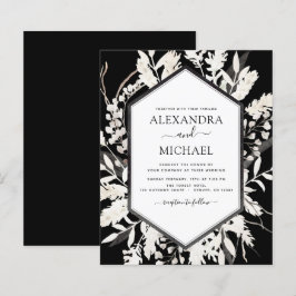 Papier Budget Boho Black Botanical Faire-part de mariage