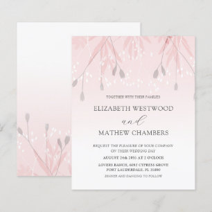 Papier Budget Boho Blush Pink Foliing Faire-part de maria