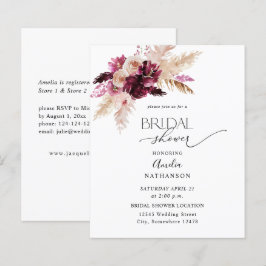 Papier Budget Boho Bourgogne & Fête des mariées florale r