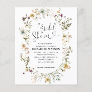 Papier Budget Boho Chic Fleur sauvage Floral Fête des mar