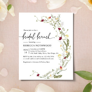 Papier Budget Boho Chic Floral Bridal Brunch Invitation