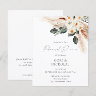 Papier Budget Boho Cuivre Floral Dîner de répétition 2