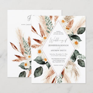 Papier Budget Boho Cuivre Pampas Grass Mariage