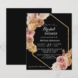 Papier Budget Boho Desert Black Bridal Shower Invitation