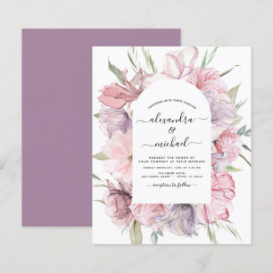 Papier Budget Boho Dusty rose violet Faire-part de mariag