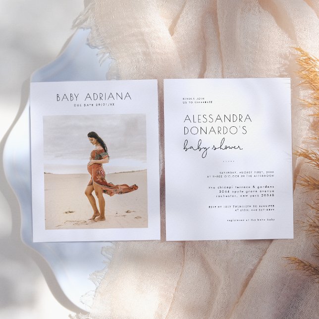 Papier Budget Boho Elegant Grossesse Baby shower photo (Créateur téléchargé)