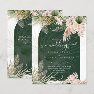 Papier BUDGET BOHO Emerald Green Pampas Grass Mariage