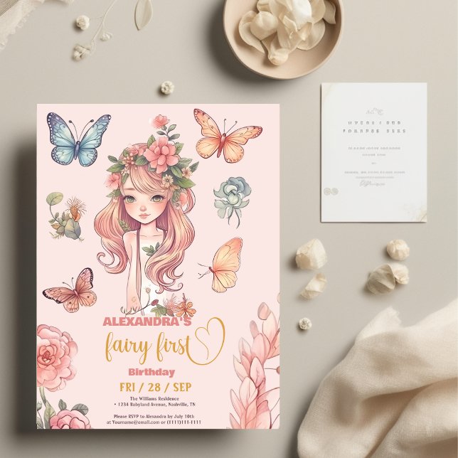 Papier Budget Boho Fairy Première fille 1er anniversaire (Créateur téléchargé)