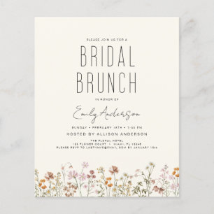 Papier Budget Boho Fleur sauvage Fête des mariées de Bru