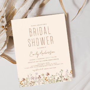 Papier Budget Boho Fleur sauvage Fête des mariées élégant