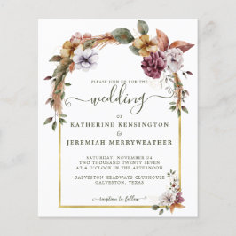 Papier Budget Boho Floral Arche Faire-part de mariage