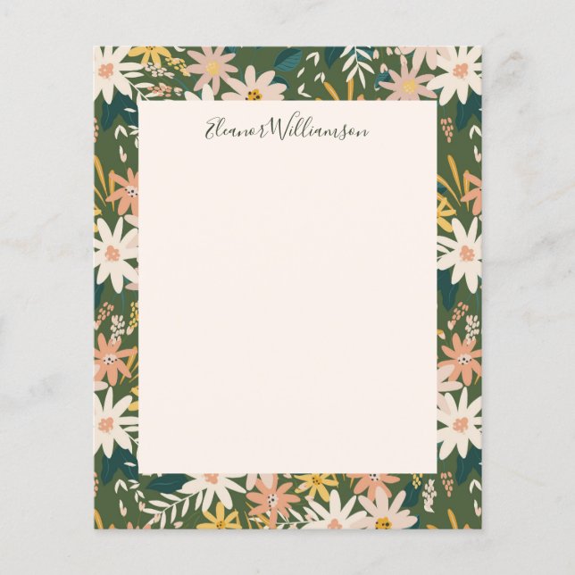 Papier Budget Boho Floral Baby shower vert Merci (Devant)