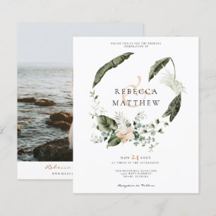 Papier Budget Boho Floral Greenery Mariage Photo Invitati