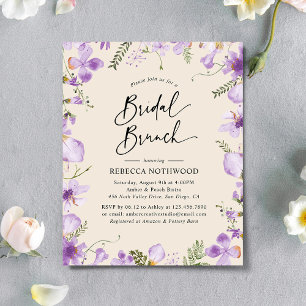 Papier Budget Boho Floral Lilac Bridal Brunch Invitation