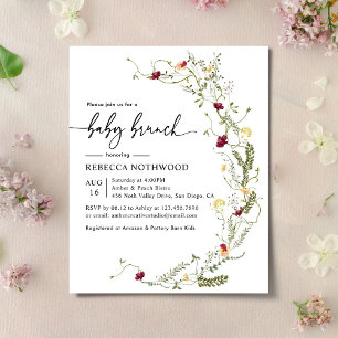 Papier Budget Boho Florals Baby Brunch Shower Invitation