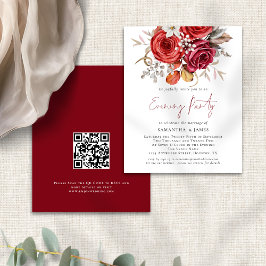 Papier Budget Boho Florals QR Code Mariage Soirée