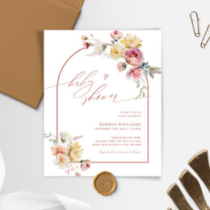 Papier Budget Boho Garden Rose Baby shower Invitation