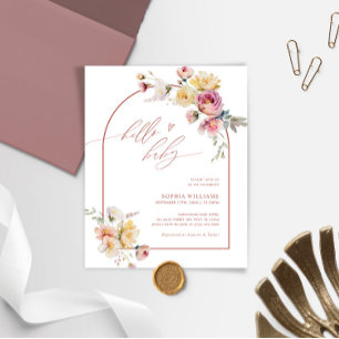 Papier Budget Boho Garden Rose Baby shower Invitation