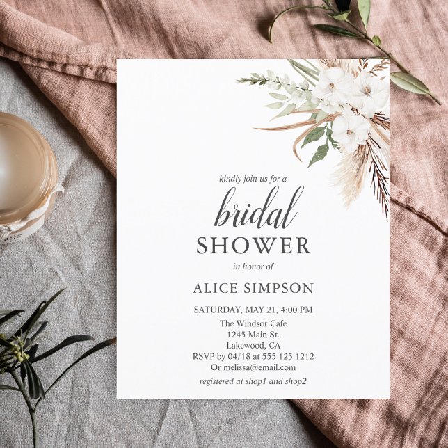 Papier Budget Boho Green Pampa Grass Fête des mariées (Créateur téléchargé)