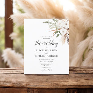 Papier Budget Boho Green Pampa Grass Mariage
