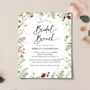 Papier Budget Boho Nature Floral Bridal Brunch Invitation