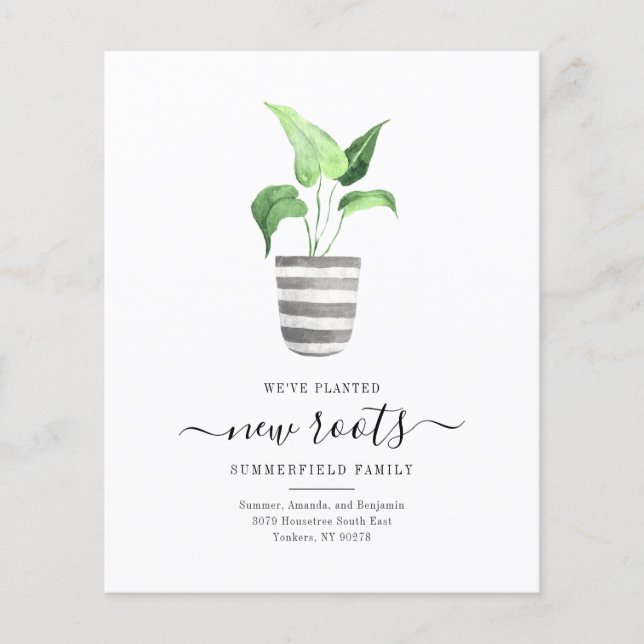 Papier Budget Boho Nouvelles Racines Nous avons déménagé  (Devant)