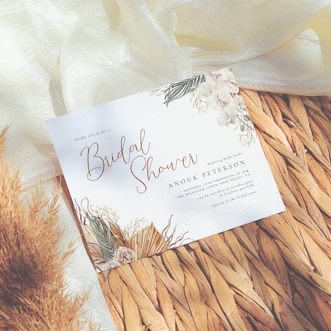 Papier Budget Boho Orchid & Pampas Grass Fête des mariées (Créateur téléchargé)