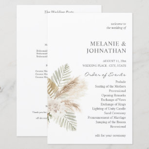 Papier Budget Boho Pampas B Floral MED Cérémonie Mariage