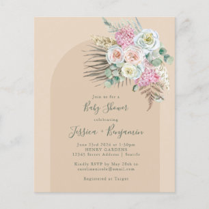 Papier Budget Boho Pampas Baby shower floral beige