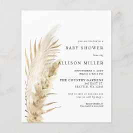 Papier Budget Boho Pampas Baby shower Invitation