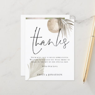 Papier BUDGET Boho Pampas Citation Mariage 3 Photo Merci