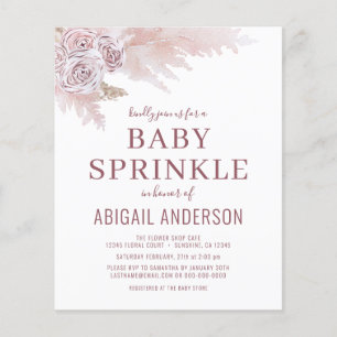 Papier Budget Boho Pampas Grass Baby Sprinkle Invitation