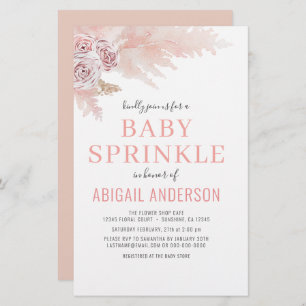 Papier Budget Boho Pampas Grass Baby Sprinkle Invitation
