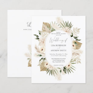 Papier Budget Boho Pampas Grass & Beige Floral Mariage