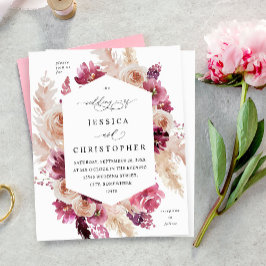 Papier Budget Boho Pampas rose Mariage de la laiton